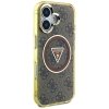 Etui Guess IML Metal Glitter 4G Circle   Triangle MagSafe do iPhone 16 brązowy